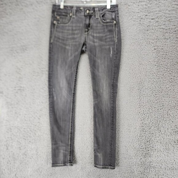 Miss Me Jeans Womens 30 JP533056 Gray Stretch Low Rise Skinny *Read* - Picture 1 of 16